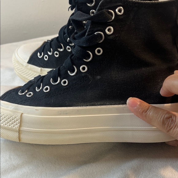 Converse Black High-Tops with White Accents - Picture 8 of 17